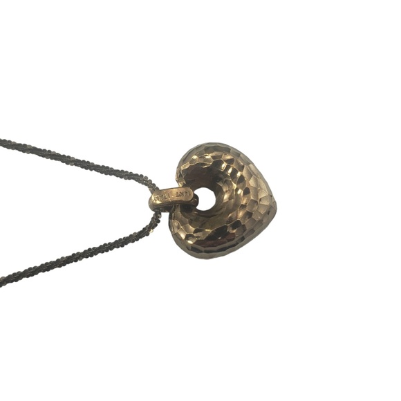 14 Karat Black Gold Heart Pendant Necklace #16779 - Picture 5 of 8